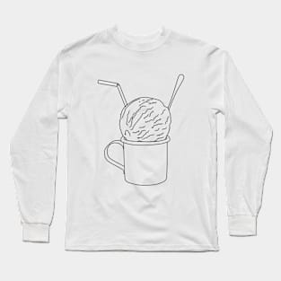 line art of vintage ice cream Long Sleeve T-Shirt